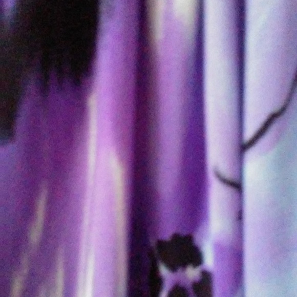 Summer Blouse Size S/M Nylon Top Purple Black Womens Sleeveless Tunic Kiwi Brand - Picture 4 of 8